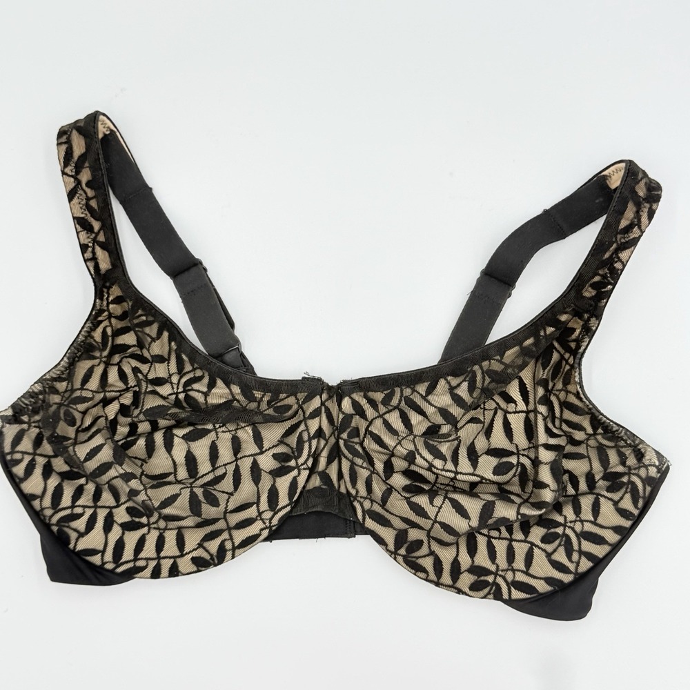 Olga by‎ Warners Black Nude Lace Underwire Bra 40C Full Coverage